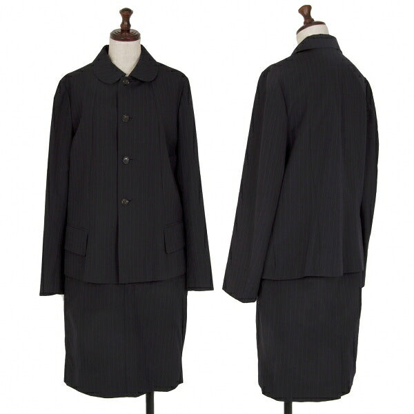 COMME des GARCONS Wool Pinstripe Skirt Navy Size S