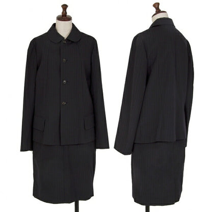 COMME des GARCONS Wool Pinstripe Skirt Navy Size S
