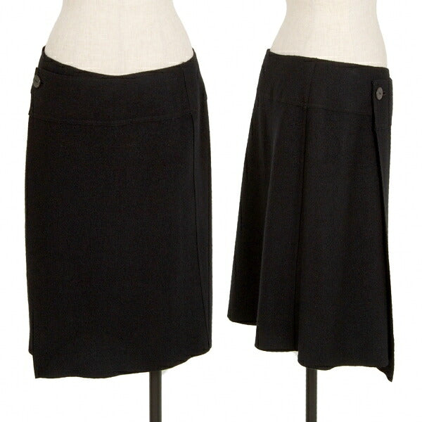 JURGEN LEHL Wool Angora Wrap Skirt Black Size M
