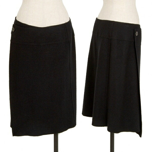 JURGEN LEHL Wool Angora Wrap Skirt Black Size M