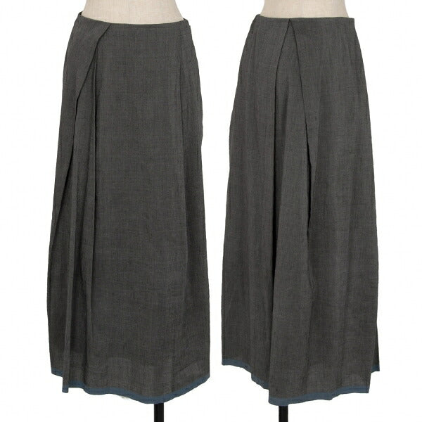 JURGEN LEHL Silk Blend Hem Panel Skirt Gray Size M