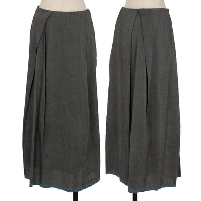 JURGEN LEHL Silk Blend Hem Panel Skirt Gray Size M