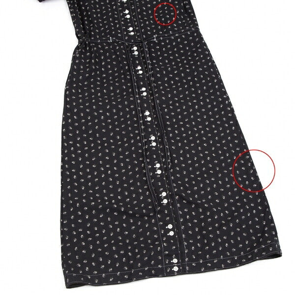 PINK HOUSE Small Floral Print Gathered Dress Black Size M