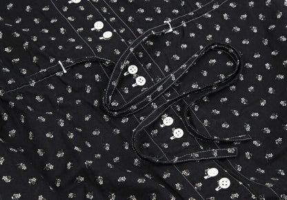 PINK HOUSE Small Floral Print Gathered Dress Black Size M
