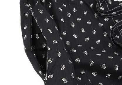 PINK HOUSE Small Floral Print Gathered Dress Black Size M