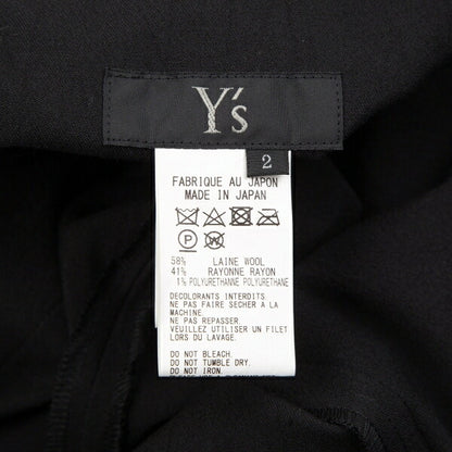 Y's Wool Rayon Washer Finish Pants Black Size 2
