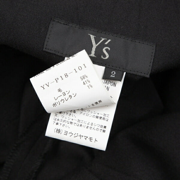 Y's Wool Rayon Washer Finish Pants Black Size 2
