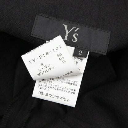 Y's Wool Rayon Washer Finish Pants Black Size 2