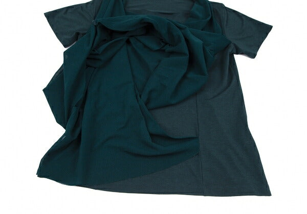 ISSEY MIYAKE Drape Mesh Layered T-Shirt Dark Green Size 2