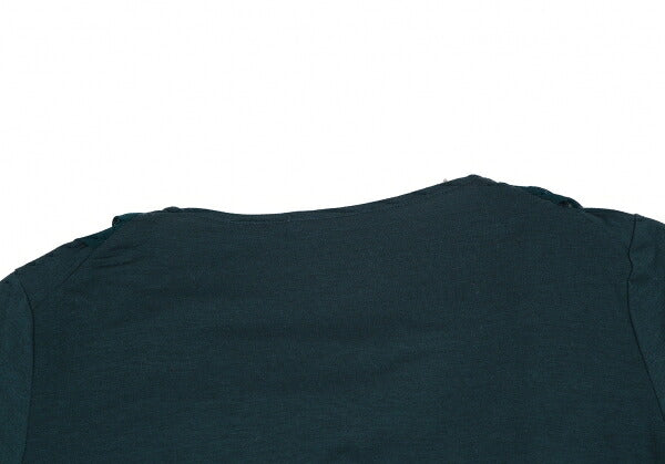 ISSEY MIYAKE Drape Mesh Layered T-Shirt Dark Green Size 2
