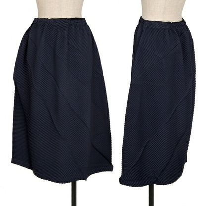 ISSEY MIYAKE 19SS Bias Zigzag Pleated Skirt Navy Size 2