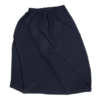 ISSEY MIYAKE 19SS Bias Zigzag Pleated Skirt Navy Size 2