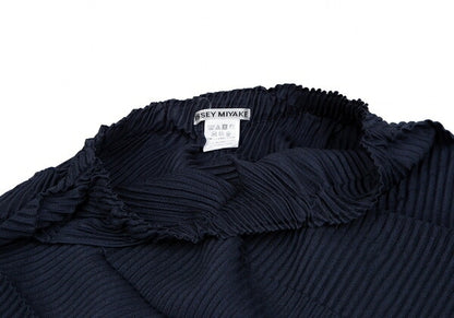 ISSEY MIYAKE 19SS Bias Zigzag Pleated Skirt Navy Size 2