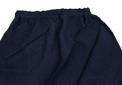 ISSEY MIYAKE 19SS Bias Zigzag Pleated Skirt Navy Size 2