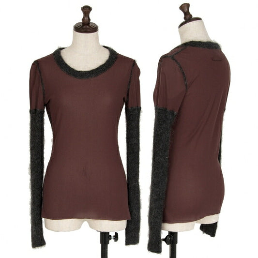 Jean Paul GAULTIER FEMME Hairy Knit Power Shirt Red Size 40