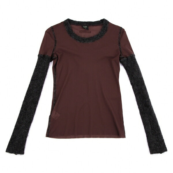 Jean Paul GAULTIER FEMME Hairy Knit Power Shirt Red Size 40