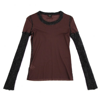 Jean Paul GAULTIER FEMME Hairy Knit Power Shirt Red Size 40