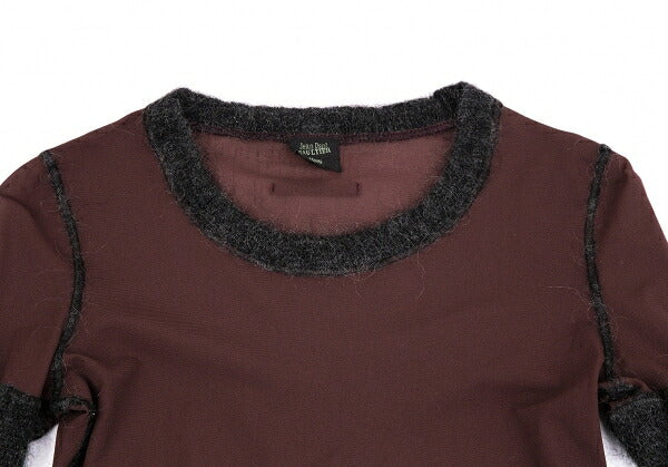 Jean Paul GAULTIER FEMME Hairy Knit Power Shirt Red Size 40