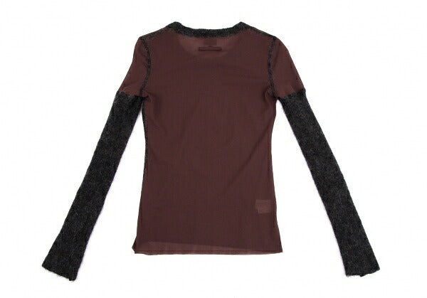 Jean Paul GAULTIER FEMME Hairy Knit Power Shirt Red Size 40