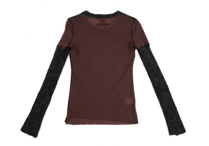Jean Paul GAULTIER FEMME Hairy Knit Power Shirt Red Size 40
