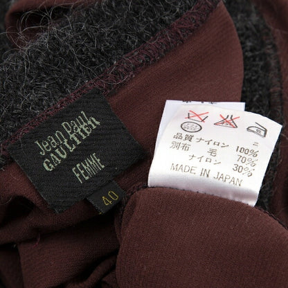 Jean Paul GAULTIER FEMME Hairy Knit Power Shirt Red Size 40