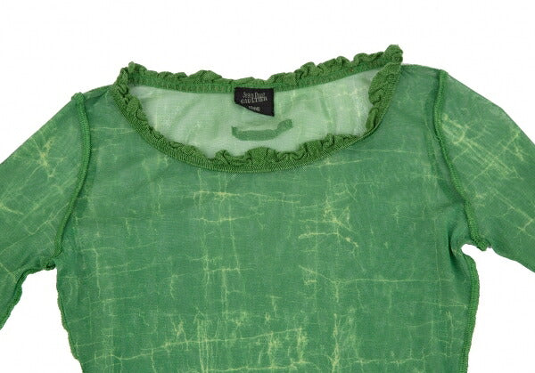 Jean Paul GAULTIER FEMME Knit Frill Shirt Green Size 40