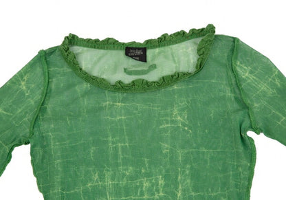 Jean Paul GAULTIER FEMME Knit Frill Shirt Green Size 40