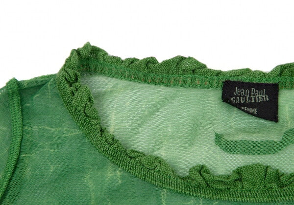 Jean Paul GAULTIER FEMME Knit Frill Shirt Green Size 40