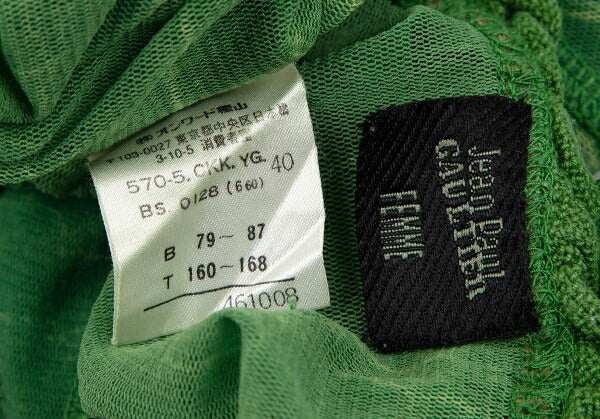 Jean Paul GAULTIER FEMME Knit Frill Shirt Green Size 40