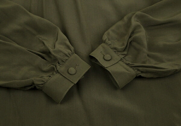 FOXEY Silk Back Gathered Blouse Green Size 40