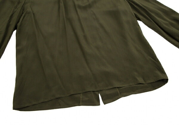 FOXEY Silk Back Gathered Blouse Green Size 40