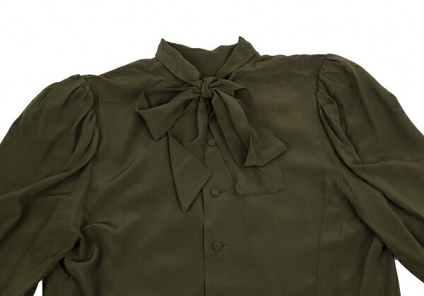 FOXEY Silk Back Gathered Blouse Green Size 40