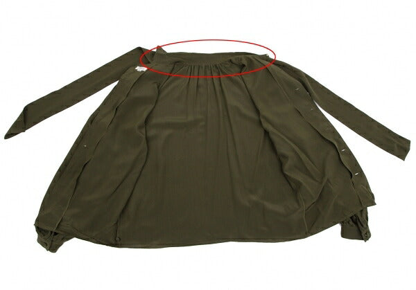 FOXEY Silk Back Gathered Blouse Green Size 40