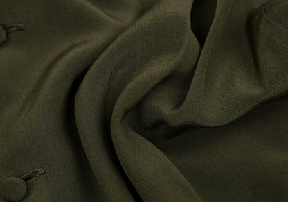 FOXEY Silk Back Gathered Blouse Green Size 40