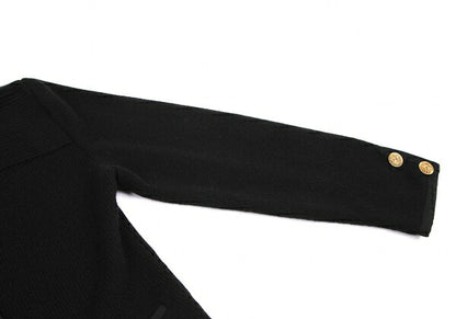 FOXEY Cashmere Knit Double-Breasted Jacket Black Size F