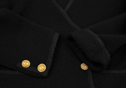 FOXEY Cashmere Knit Double-Breasted Jacket Black Size F