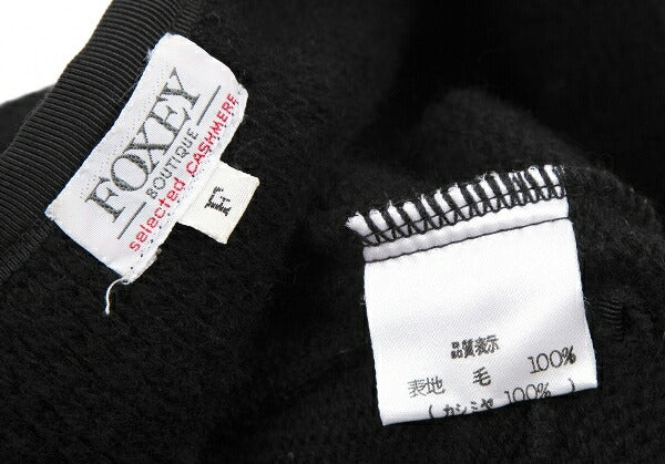 FOXEY Cashmere Knit Double-Breasted Jacket Black Size F