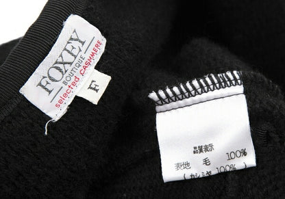 FOXEY Cashmere Knit Double-Breasted Jacket Black Size F