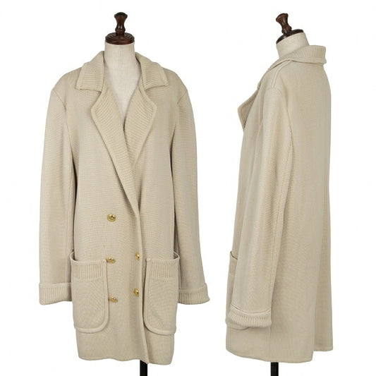 FOXEY Gold Button Knit Coat Beige Size F