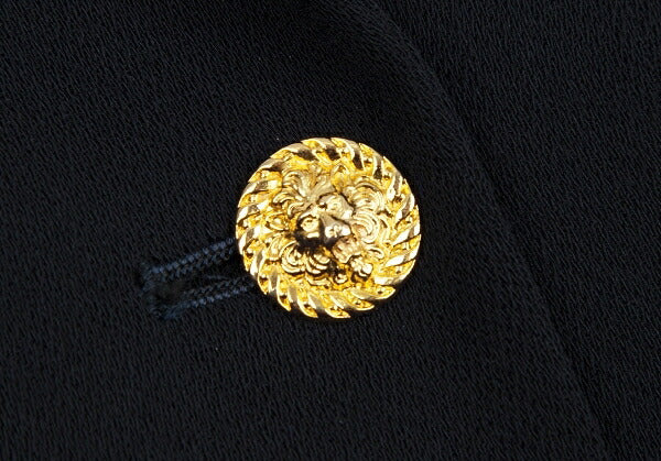 FOXEY Gold Button Double Breasted Long Jacket Navy Size 40