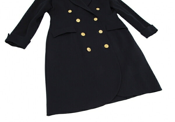 FOXEY Gold Button Double Breasted Long Jacket Navy Size 40