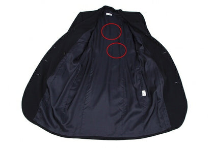 FOXEY Gold Button Double Breasted Long Jacket Navy Size 40