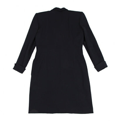 FOXEY Gold Button Double Breasted Long Jacket Navy Size 40