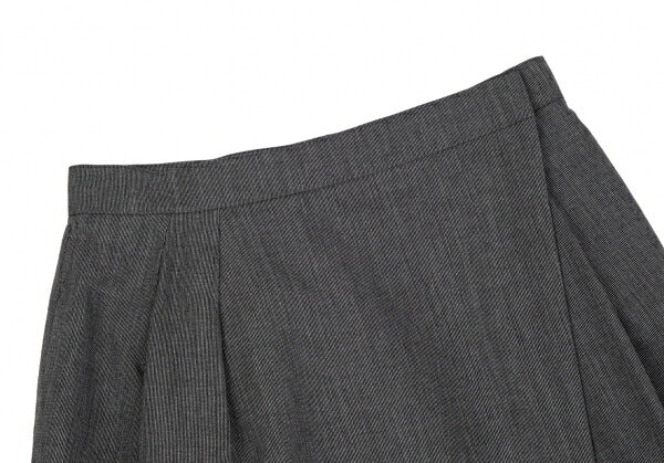 FOXEY Wool Two-Tuck Wrap Midi Skirt Gray Size 42