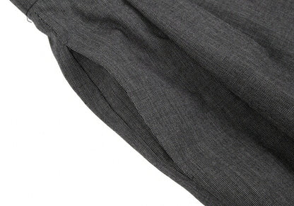 FOXEY Wool Two-Tuck Wrap Midi Skirt Gray Size 42