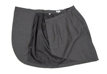 FOXEY Wool Two-Tuck Wrap Midi Skirt Gray Size 42