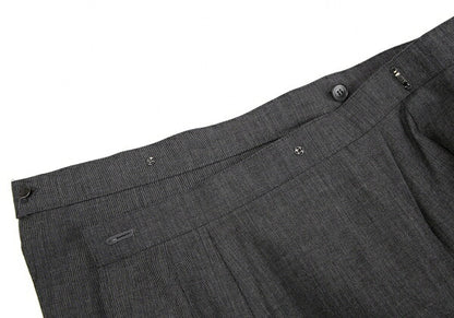 FOXEY Wool Two-Tuck Wrap Midi Skirt Gray Size 42