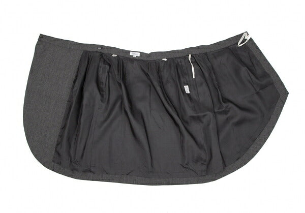 FOXEY Wool Two-Tuck Wrap Midi Skirt Gray Size 42