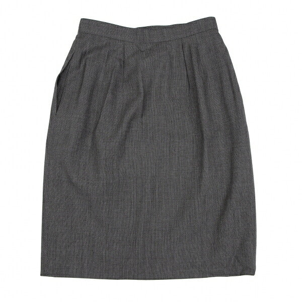 FOXEY Wool Two-Tuck Wrap Midi Skirt Gray Size 42