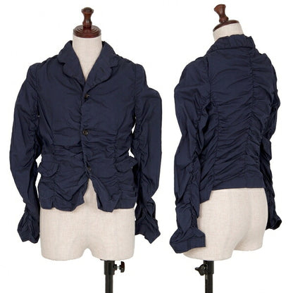 COMME des GARCONS Cotton Shirring Gather Jacket Navy Size XS